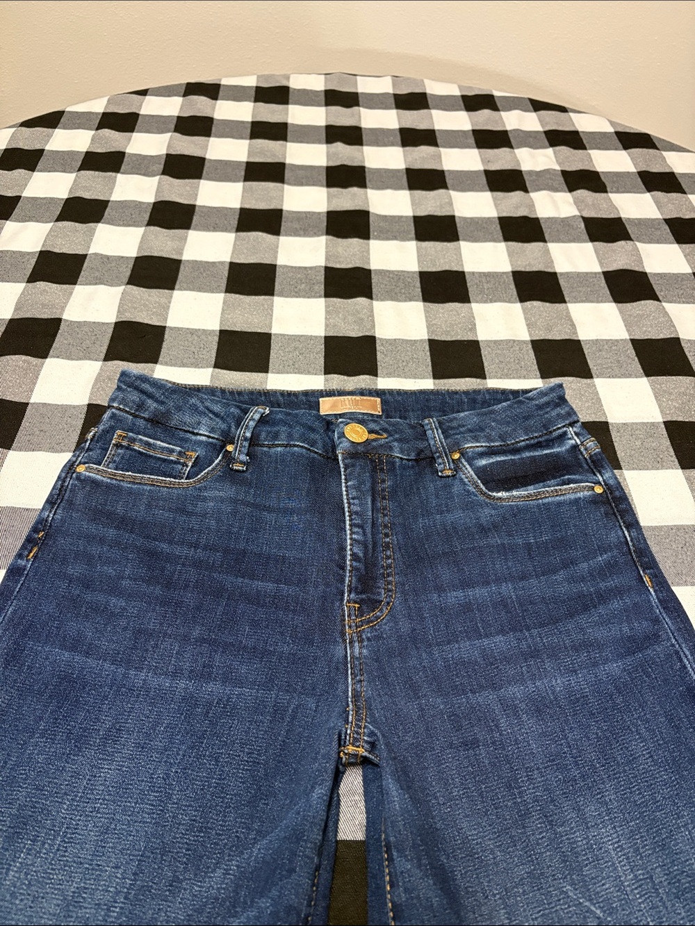 Kut from the Kloth Meg Fab Ab Wide Leg High Rise Jeans 6 x 27 Stretch Frayed Hem - Picture 4 of 14